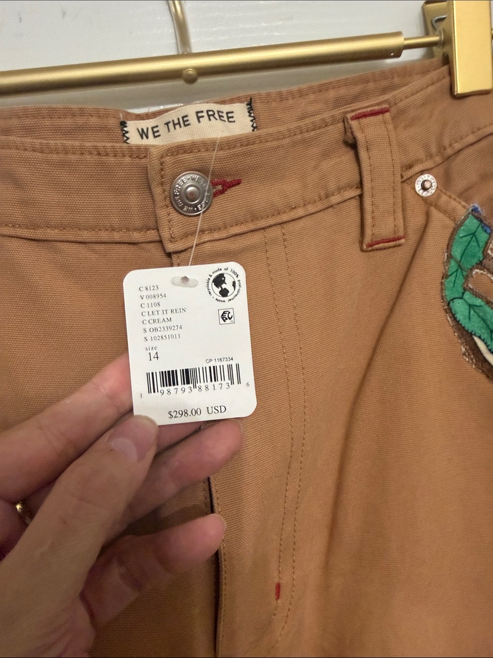Free People Bright Time Craft Pant Size 14 NWT - Picture 3 of 4